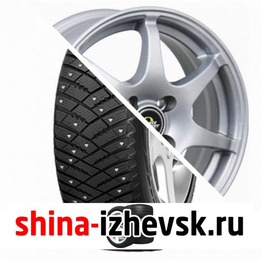 Колесо в сборе Goodyear Ultra Grip Ice Arctic 215/65 R16 T 98 + CrossStreet CR15 6.5xR16 5×112 ET46 DIA57.1 Серебристый в Ижевске
